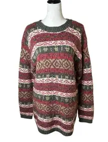 90s Vintage Mountain Lake Wool Blend Eclectic Grandpa Tunic Sweater Indie Sleaze