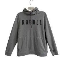 Nobull Performance Hoodie Women’s L Charcoal Grey Drawstring Fleece Lined