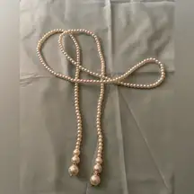 46” Faux Pearl Necklace No Closure Hangs 23” Wedding Bridal Bride White