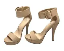 Delicious Zelena Womens 8 Platform High Heel Pumps Beige Patent Cruise Wear NIB