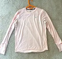 Nike  Dri Fit Running Element Crew Neck Long Sleeve Pink Blush Size Small