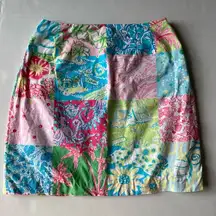 Lilly Pulitzer Vintage  Sea Patchwork skirt size 6