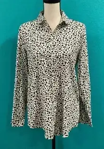 New with tags Anne Taylor Loft Leopard print pink and black button up shirt
