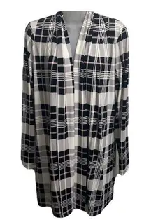 Calvin Klein  Checkered Print Open Cardigan