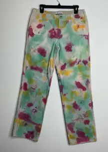 Columbia Sportswear Size 8 Womens Tie Dye Tye Pants Slacks Straight Khaki