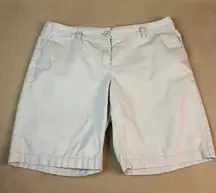 Ann Taylor LOFT Women's Size 12 Beige Cotton Straight Leg Shorts Casual Summer