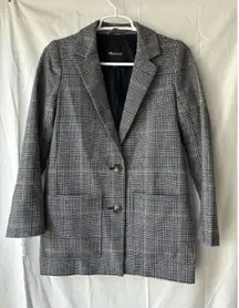 Madewell Dorset Blazer in Navy Glen Plaid Womens Size XXS