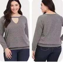 Torrid Sweatshirt Gray Choker Neck Sz 4 4X NEW