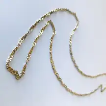 Sterling Silver Gold Tone Twist Chain Necklace, 925 LIRM