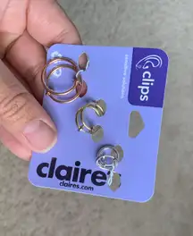 Claire's Gold and Silver Hoop Earrings Set .