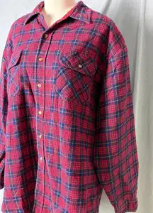 Alaska 1959 Wilderness Gear Red Plaid Quilted Flannel Shirt Jacket XL