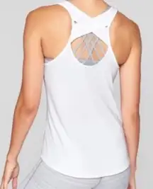 Athleta White Yogini Tank Top Racerback Poly Lyocell Spandex Activewear Sz M