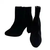 Black Suede Ankle Boots Size 5 Sofie Pretty Little Thing Block Heel