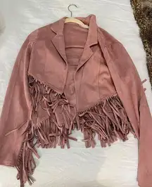 Pink Fringe Skirt and Jacket Set