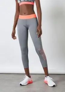 NWT adidas Alpha Skin 7/8 Training Leggings Dark Grey Heather/Signal Pink