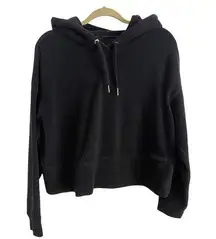 Calvin Klein  Performance Active Black Cropped Velvet Hoodie Size Medium