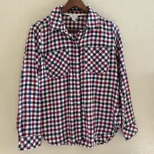 Forever 21 Plaid Checkered Flannel Button Front Shirt