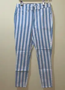 Womens Good American Good Legs Crop Stripe High Rise Ankle Jeans