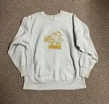 Purdue Boilermakers Vintage Gray Y2K College Pullover Crewneck Sweater 