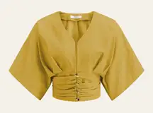 Commense Cotton & Linen Kimono Sleeve Button Top size small