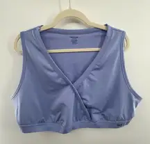 Reebok PlayDry Plus Size 26/28 Sports Bra Yoga Athleisure Crop Top Periwinkle