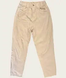 H&M Beige Baggy Mom Jeans with Elastic Waist size 4