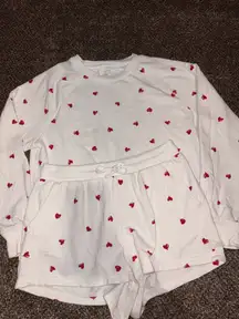 Colsie Medium White Heart Print Lounge Set