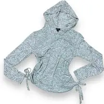 NWT Gibson Look Gray Cropped Ruched Hoodie Top - Size XS
