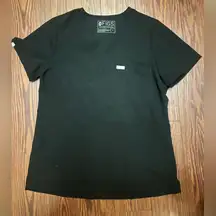 Womens FIGS black scrub top
