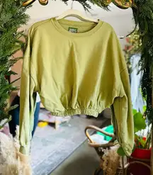 Daily drills green cropped bubble sweatshirt xs/s