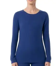 Fruit of the Loom Women's Long Underwear Waffle Crew Neck Thermal shirt blue med