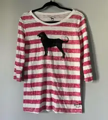 The Black Dog red and white striped top size small