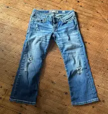 BKE distressed Stella western 26x22 cropped low rise jeans