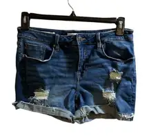 Vigoss Women's Distressed Frayed Hem Cut-Off Denim Shorts Blue Size 30​​