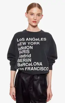 Anine Bing City Love Sweatshirt Charcoal Size M