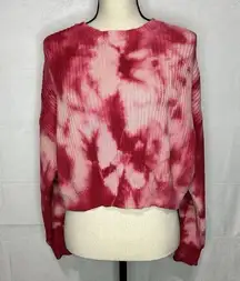 Freshman 1996 Tie-Dye Crop Top Midi Cable Knit Sweater Pinks Sz M