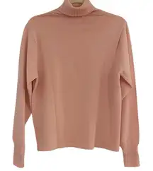 Talbots Pale Pink 100% Italian Merino Wool Turtleneck Sweater Size Medium