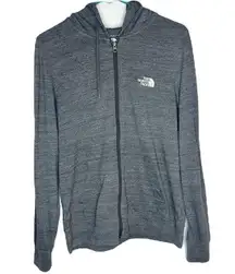 The North Face  Heathered Gray Lightweight Zip Up Hoodie Women’s Standard Fit L