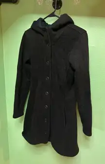 Women's Kuhl Black Hooded Fleece Coat Size XS