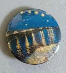 Van Gogh “Starry Night Over the Rhône” Painting Art Fashion Pin Brooch ✨