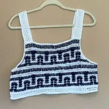 Womens crochet knit tank crop top womens size small