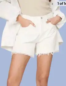 Agolde Parker Long Shorts Loose Fit Panna Organic Cotton Womens‎ Size 24