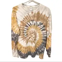 Aritzia TNA Small Brown Tie Dye Cotton Long Sleeve Tshirt