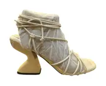 Sam Edelman Circus Blanche Sandal Ivory Womens‎ Size 6.5  Croc Embossed