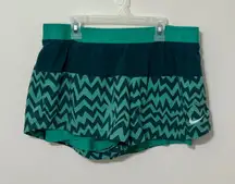 Nike Running Skort Dri-FIT Athletic‎ Skirt Shorts Green Chevron Size L
