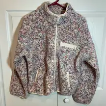 NWT Aerie Offline Confetti Sherpa Oversized Jacket Multicolor Speckle Size M