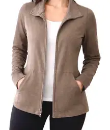 Eileen Fisher Womens Organic Cotton Zip Long Sleeve Active Cardigan Jacket PM