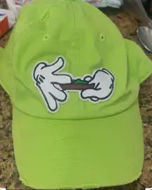 Unisex Distressed Lime KBEthos Adjustable Vintage Dad Hat cap Mikey Mouse hands