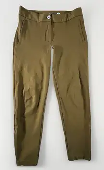 Betabrand Mustard Dot Cigarette Skinny Yoga Dress‎ Pants Size Small Zip leg Hem