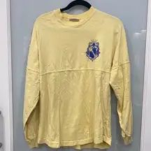 Alpha Phi Omega APO Women's Yellow Spirit Jersey Shirt Top Long Sleeve Sz S